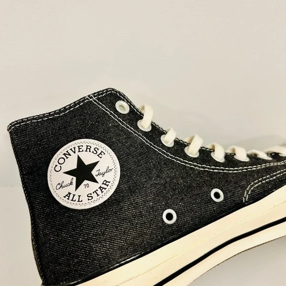 Converse Chuck 70 Black Denim High Tops – Men’s 7/Women’s 9 - Picture 5 of 10